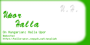 upor halla business card